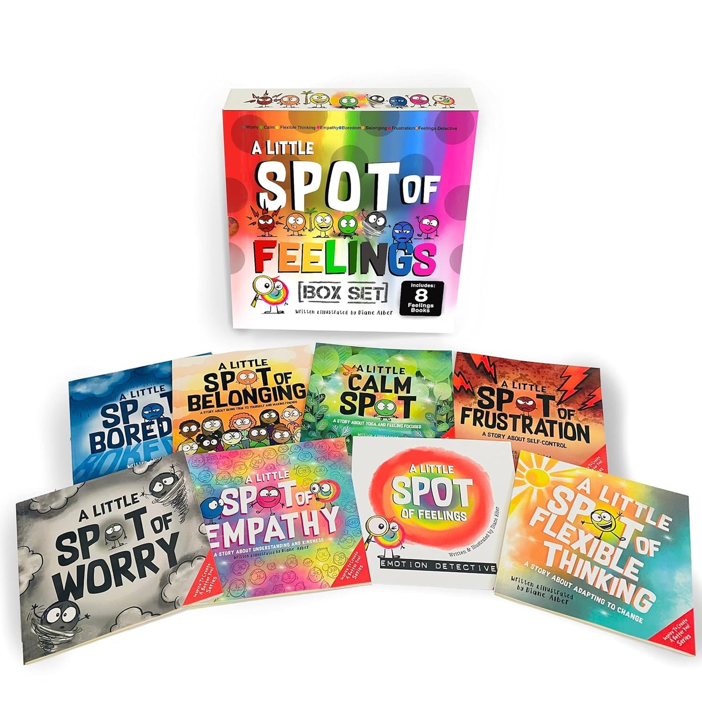 A Little SPOT of Feelings 8 Book Box Set (Book 25-32: Empathy, Frustration, Calm, Belonging, Worry, Boredom, Flexible Thinking, & Feelings Detective)