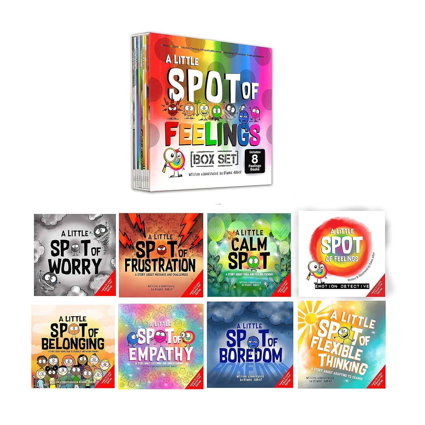 A Little SPOT of Feelings 8 Book Box Set (Book 25-32: Empathy, Frustration, Calm, Belonging, Worry, Boredom, Flexible Thinking, & Feelings Detective)