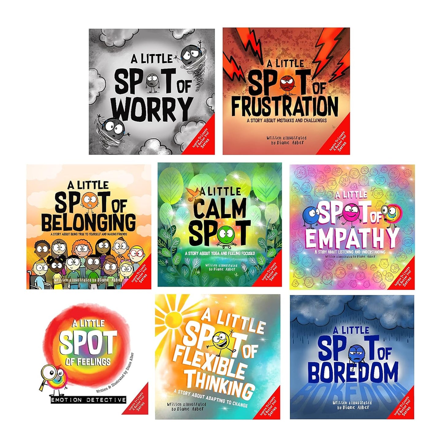 A Little SPOT of Feelings 8 Book Box Set (Book 25-32: Empathy, Frustration, Calm, Belonging, Worry, Boredom, Flexible Thinking, & Feelings Detective)